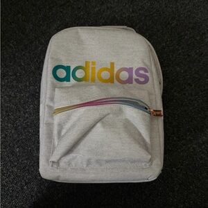 Adidas Silver Backpack with Black Logo